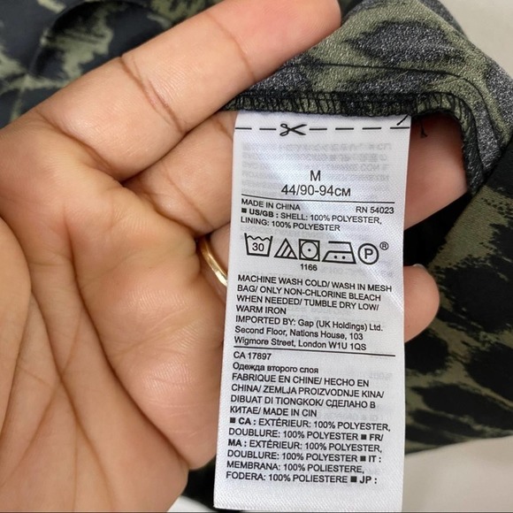 Banana Republic Green Black Animal Print Dress M Medium - Picture 11 of 13